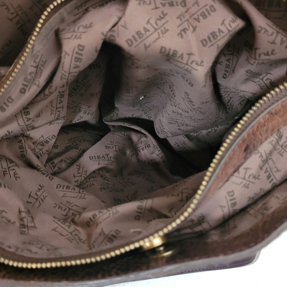 Diba True Floral Embossed Leather Large Shoulder Bag Brown Boho Tooled Tassel - Picture 15 of 16